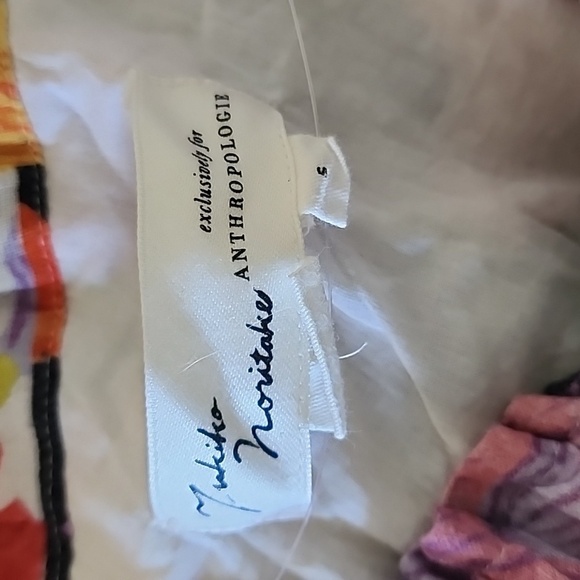 NWT Anthropologie x Yukiko Noritake floral one sleeve mini shift dress small - Picture 9 of 10